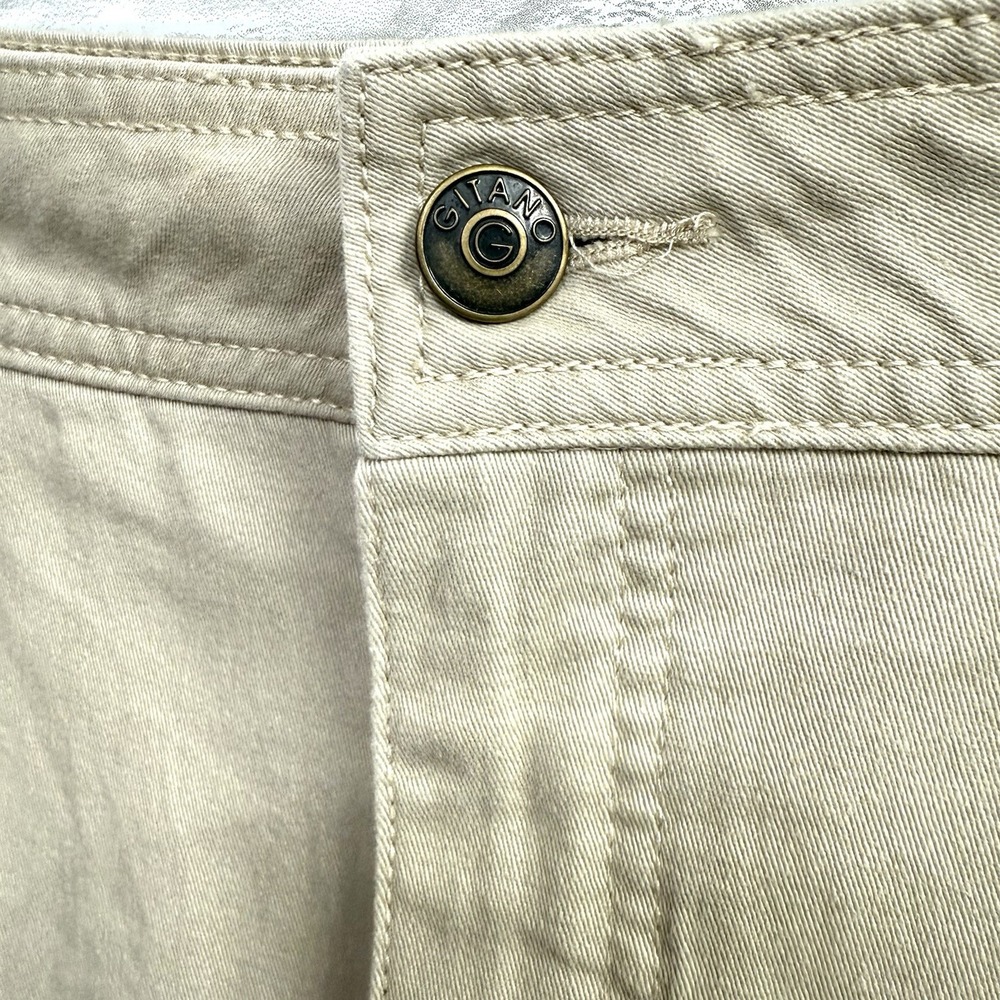 Vtg GITANO Denim Maxi Skirt Sz 26W Khaki Flared Hem Boho Grunge Western 90s Y2K - Picture 4 of 12